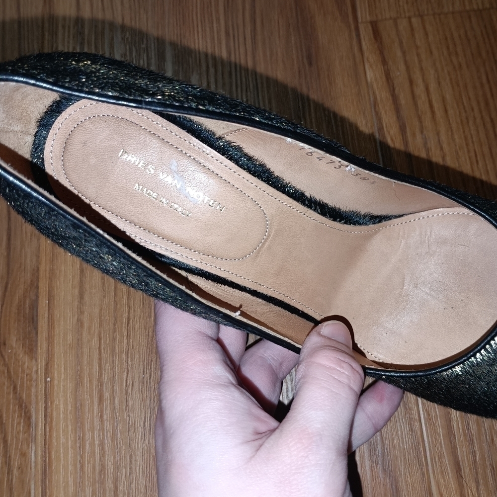 Dries Van Noten Pony Style Calfskin Black Heel Pumps - Picture 10 of 15